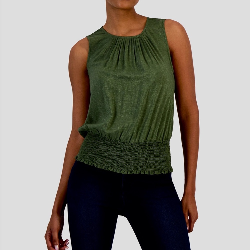 I.N.C. International Concepts Women's Smocked Shine Tank Top